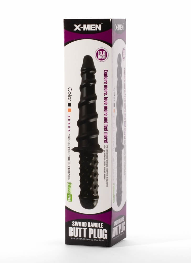 13.8" Black X-Men Sword Handle Butt Plug