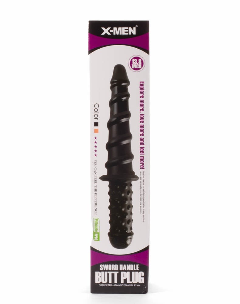 13.8" Black X-Men Sword Handle Butt Plug