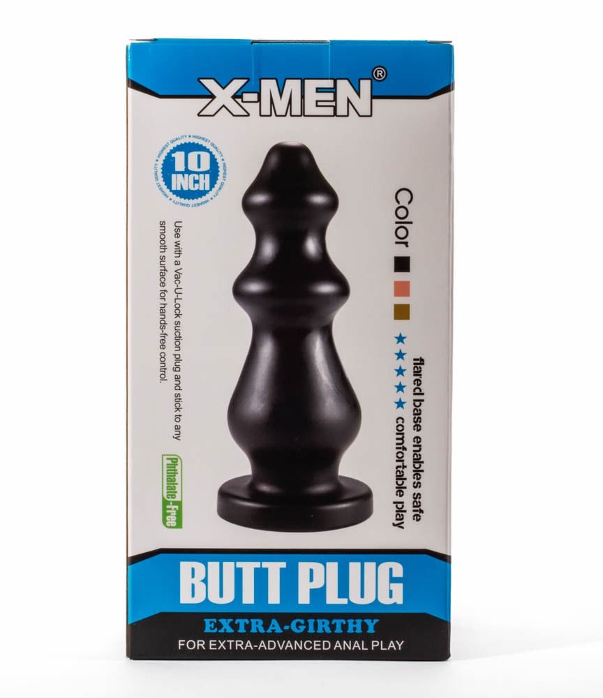 X-Men 10" Extra Thick Black Anal Plug VI