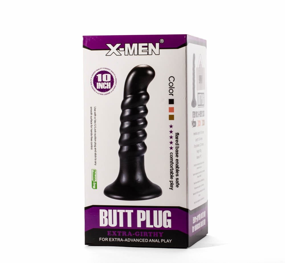 X-Men 10" Extra Thick Anal Plug Black IV
