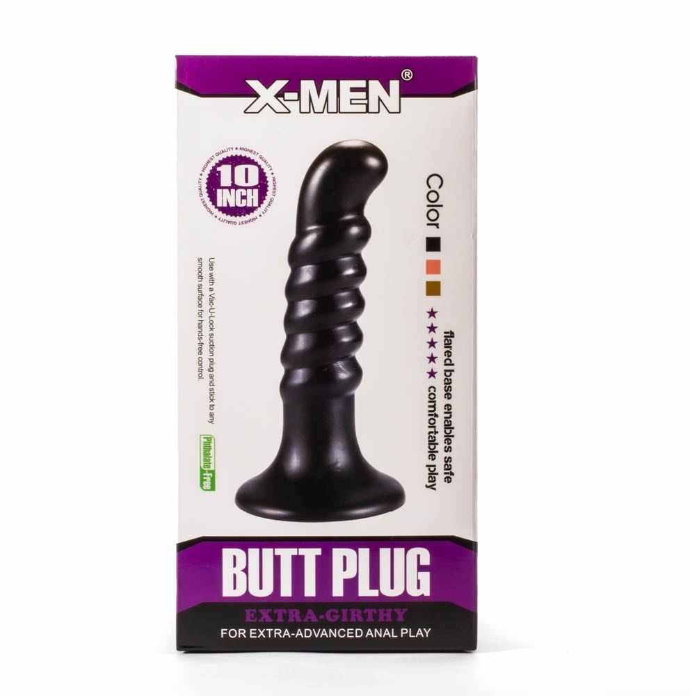X-Men 10" Extra Thick Anal Plug Black IV