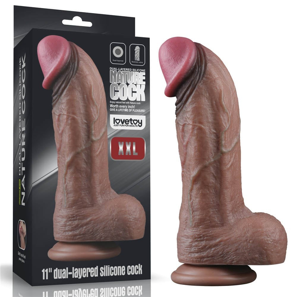 11'' XXL Double-Layer Silicone Dildo
