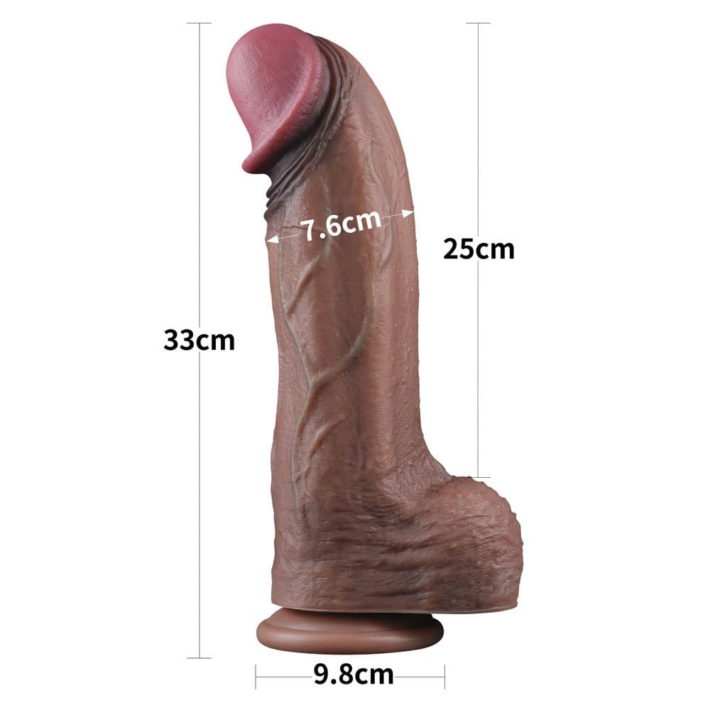 13'' XXL Dual-Layer Silicone Dildo
