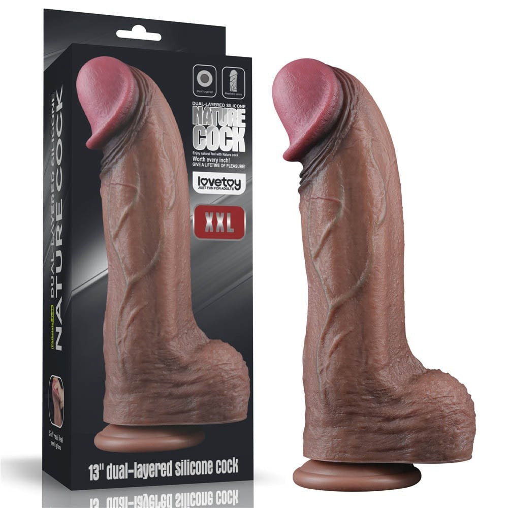 13'' XXL Dual-Layer Silicone Dildo