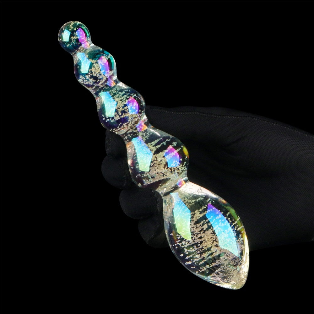Twilight Gleam Glow-in-the-Dark Glass Dildo - Teasing Spheres