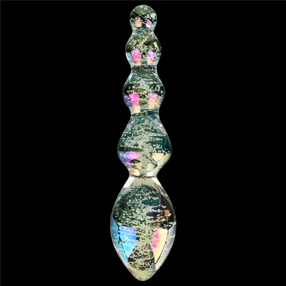 Twilight Gleam Glow-in-the-Dark Glass Dildo - Teasing Spheres