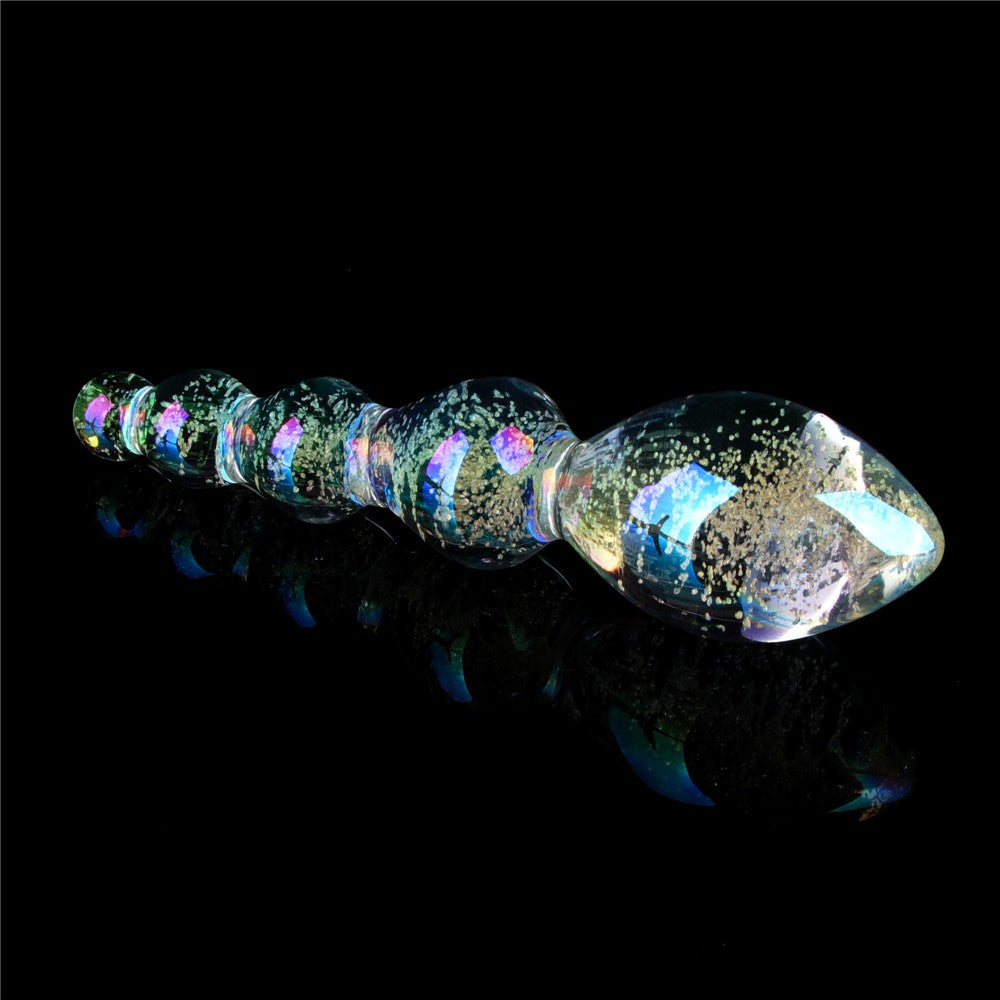 Twilight Gleam Glow-in-the-Dark Glass Dildo - Teasing Spheres