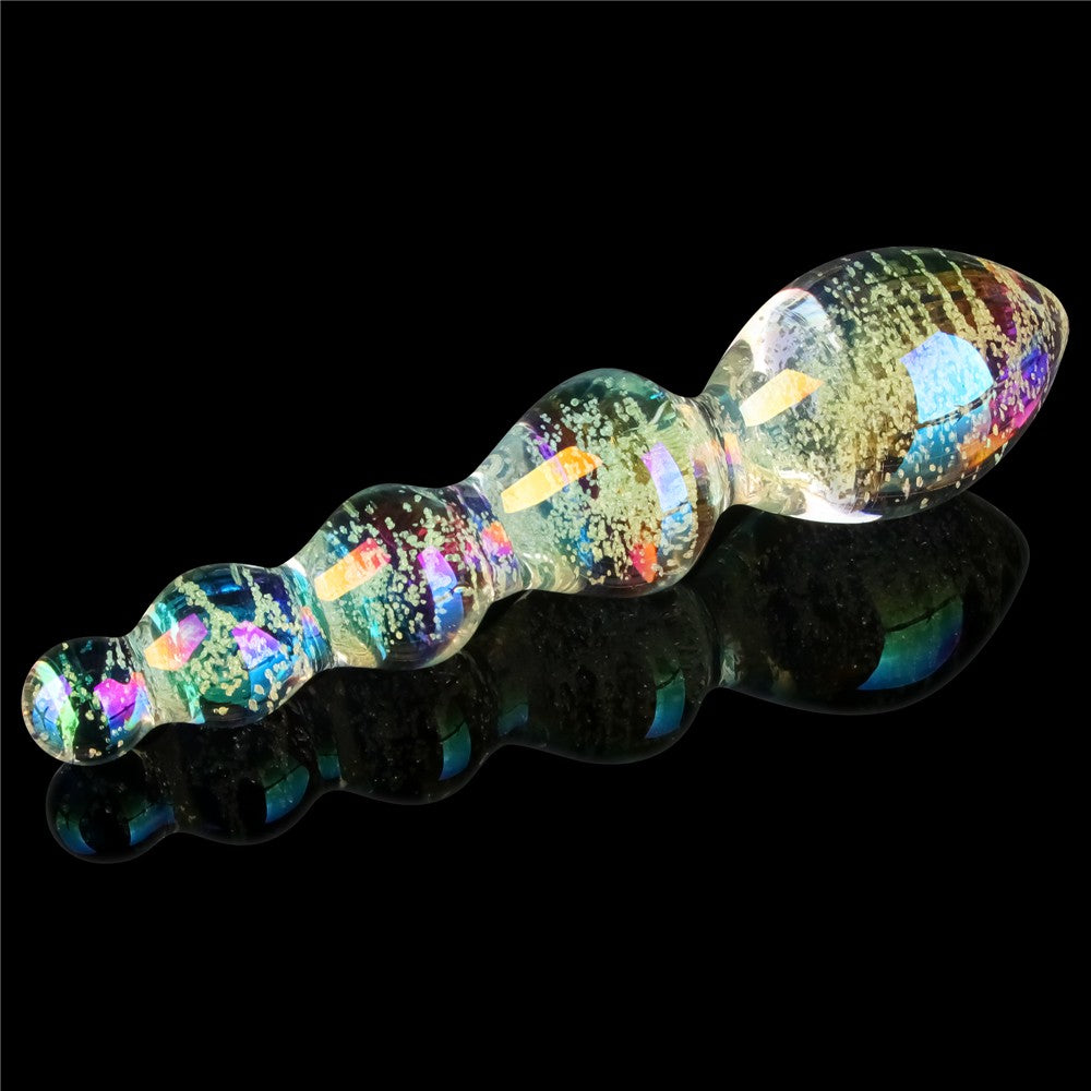 Twilight Gleam Glow-in-the-Dark Glass Dildo - Teasing Spheres