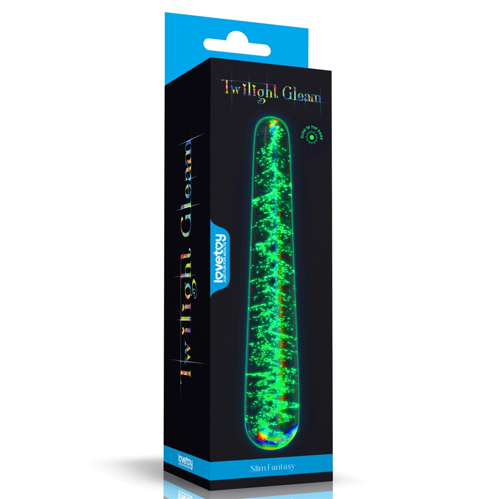 Twilight Gleam glow-in-the-dark glass dildo - Slim Fantasy_B0O50_3