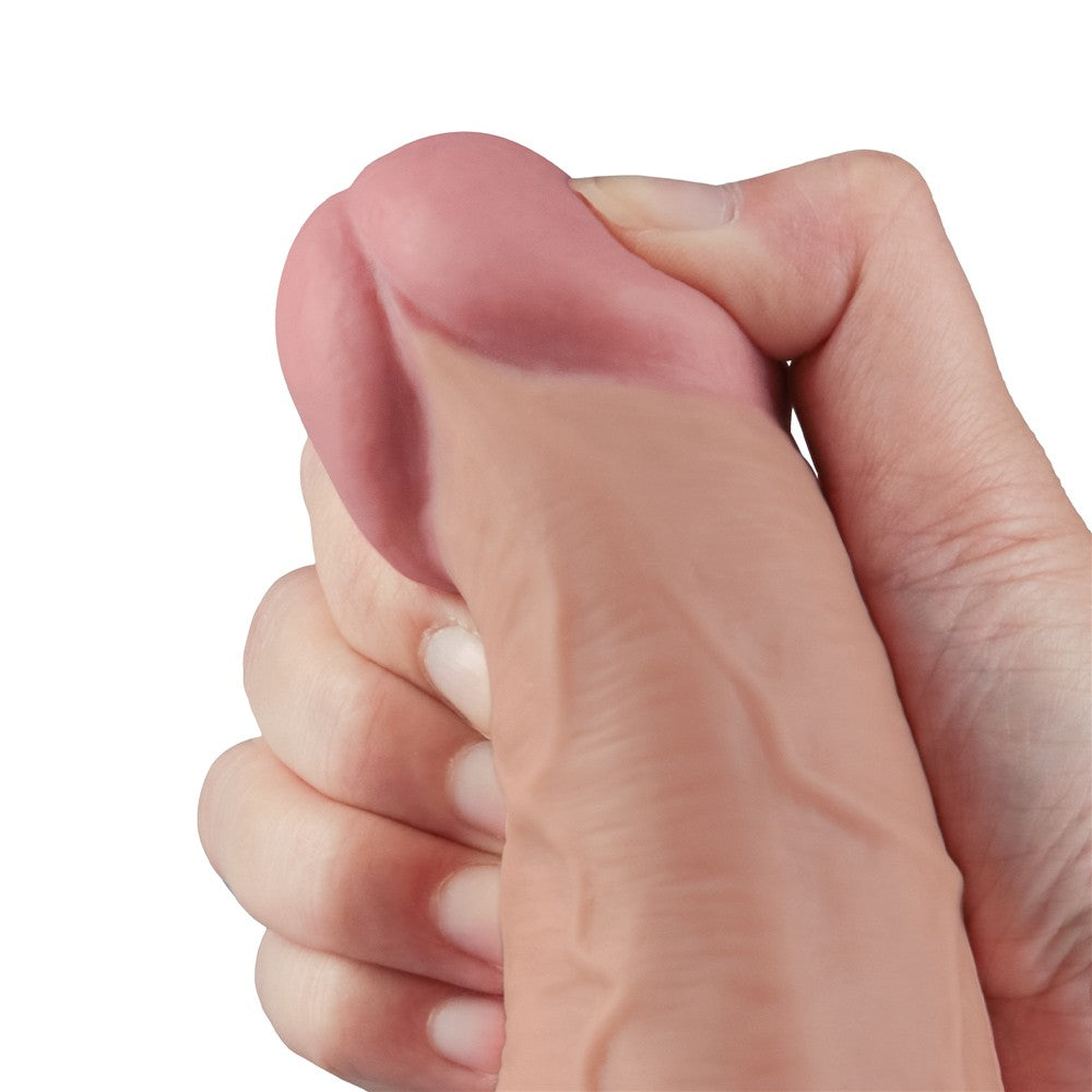 REAL SOFTEE rechargeable vibrating dildo 10.5" (flesh-colored)_B15O50_4