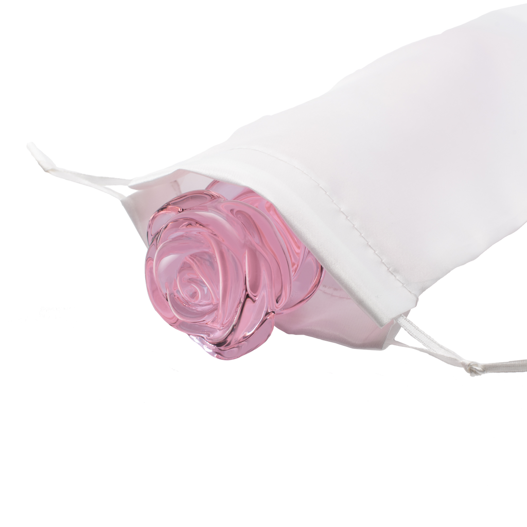 Enameled glass rose-shaped stopper with beads