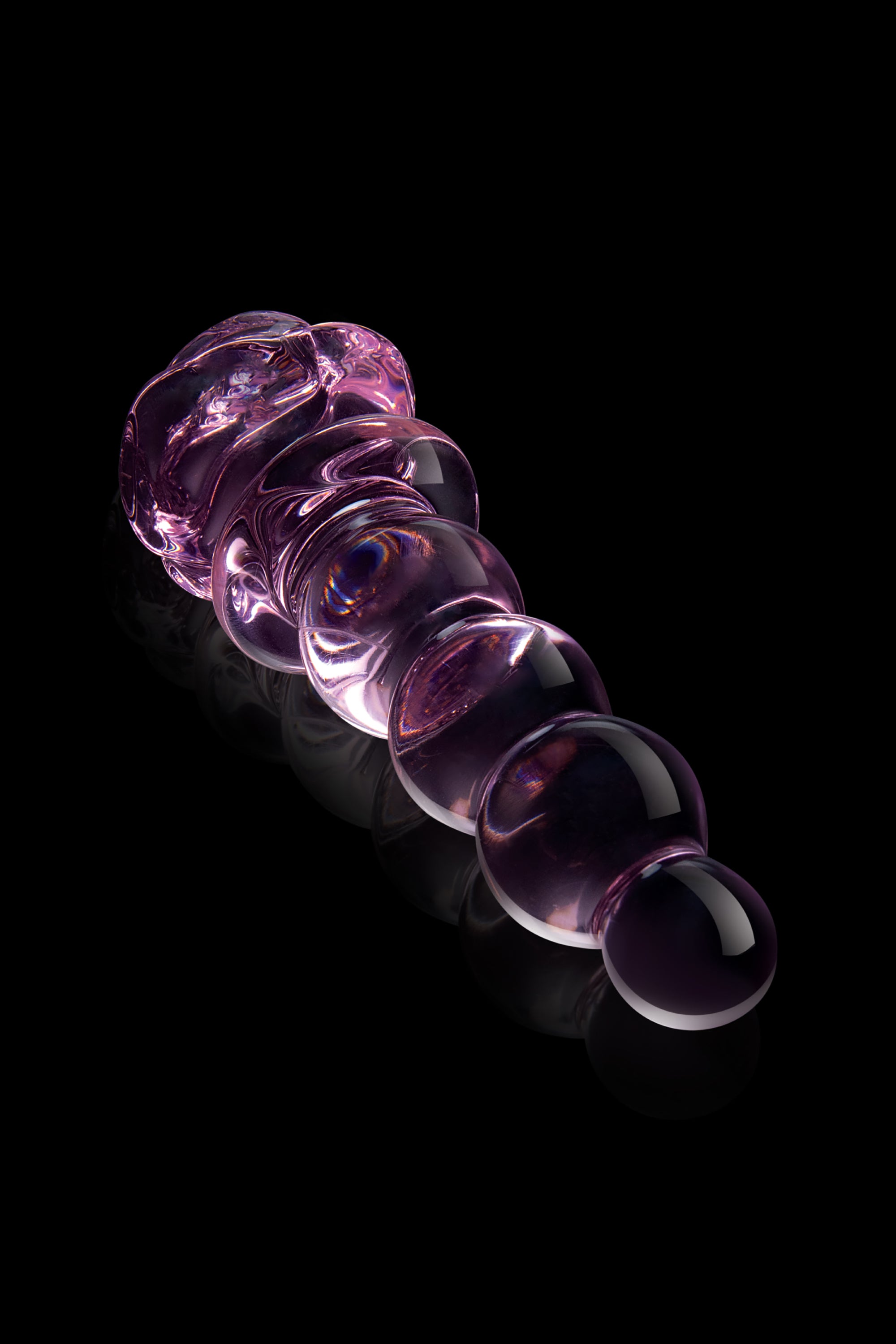 Enameled glass rose-shaped stopper with beads