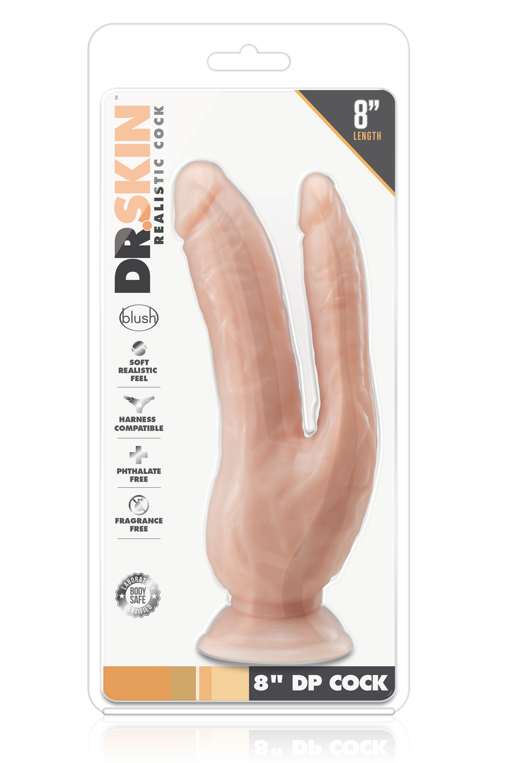 DR. SKIN 8 INCH DP COCK FLESH