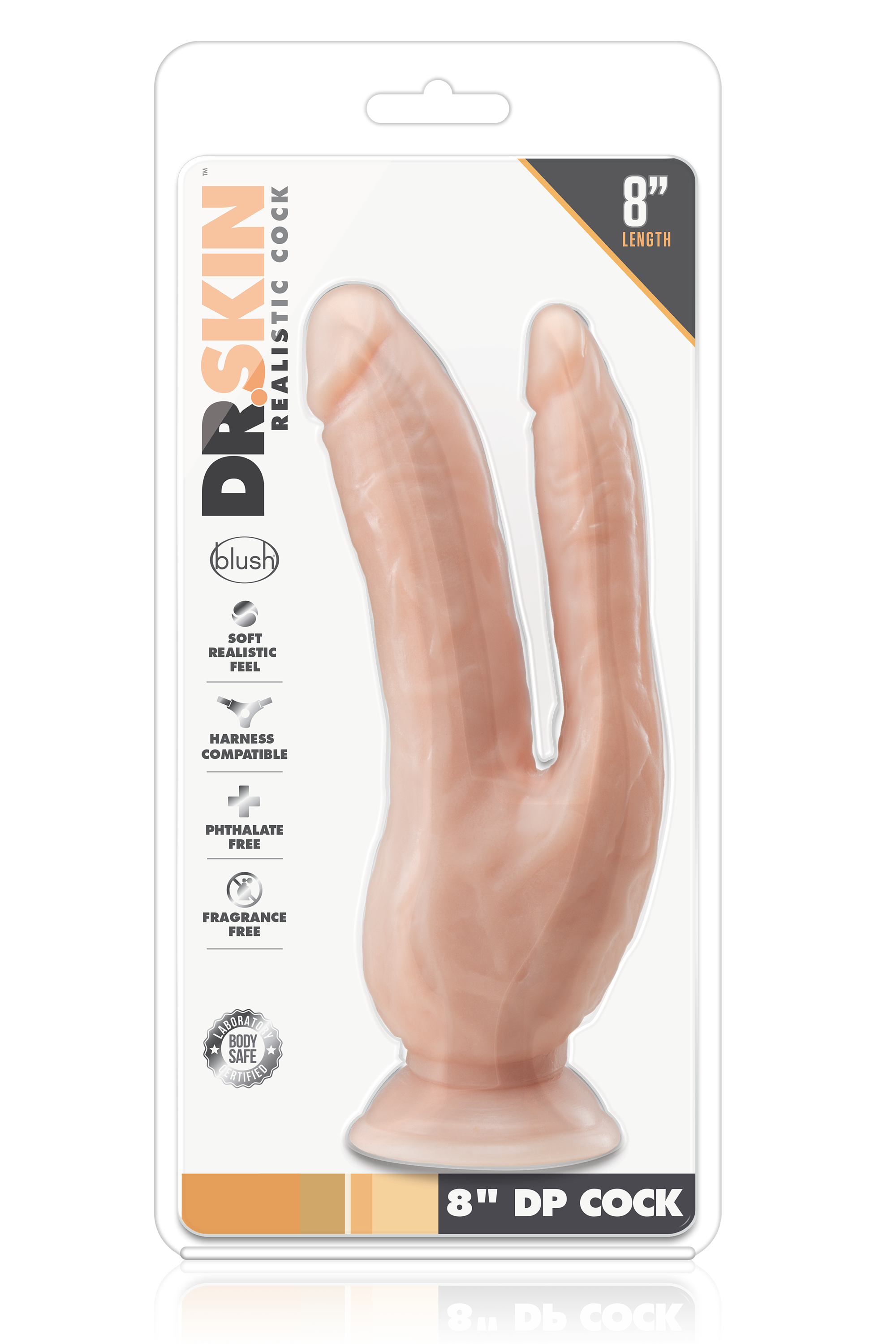 DR. SKIN 8 INCH DP COCK FLESH