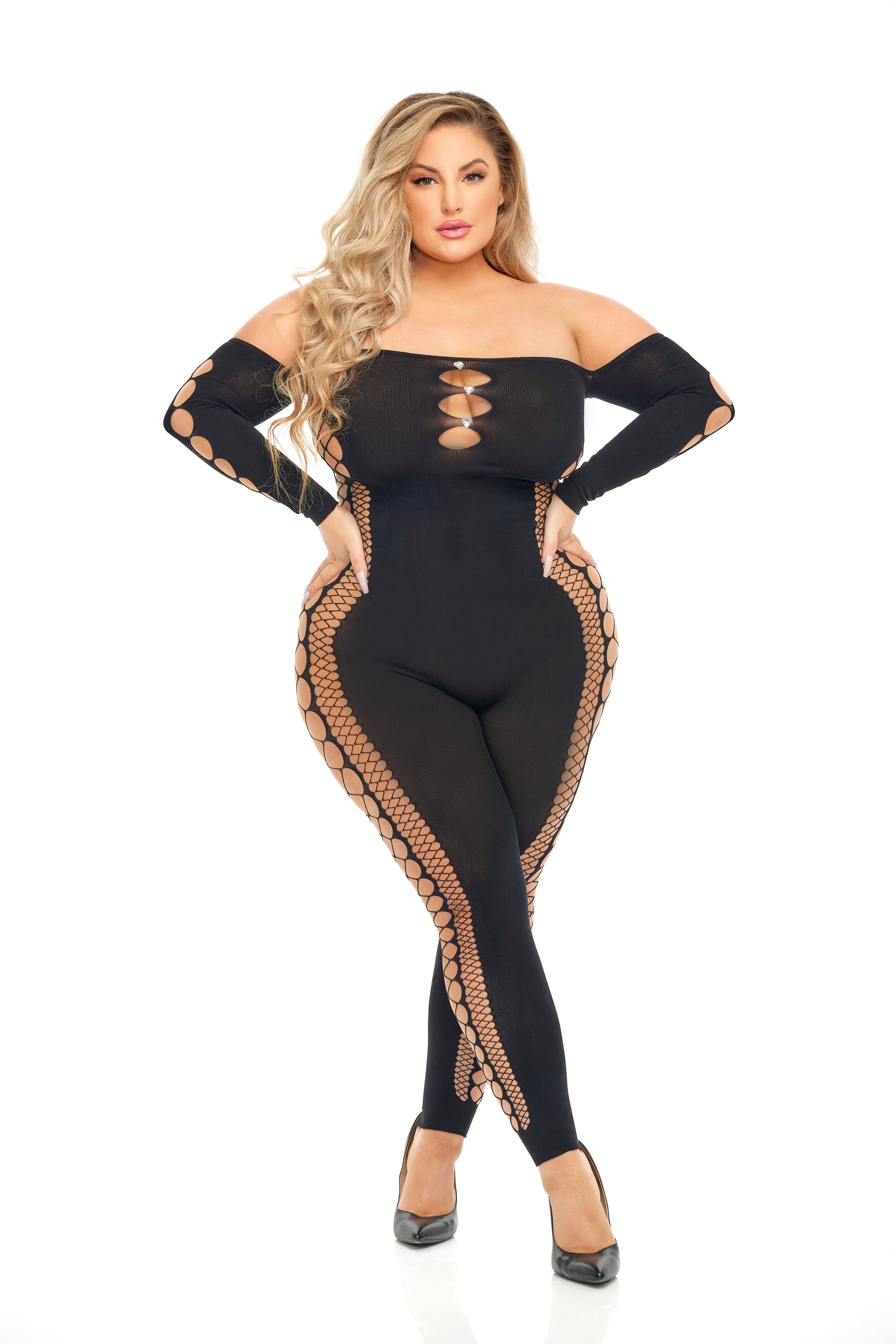 Bodystocking Diamond Drippin black, OS