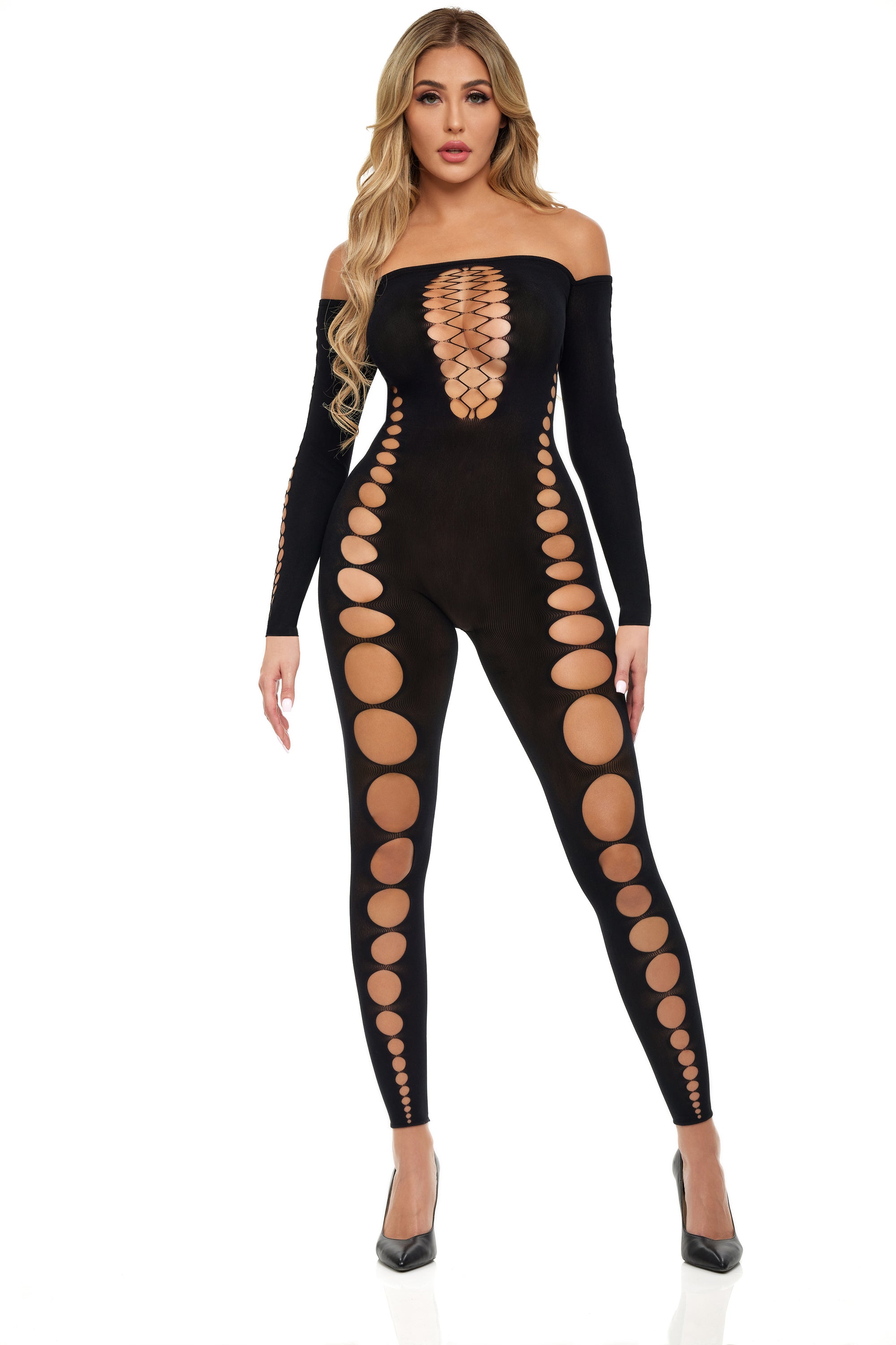 BOUJEE GANG BLACK BODYSTOCKING, OS