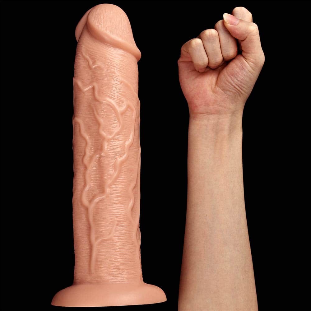 11" Realistic Flesh-Colored Vibrating Dildo