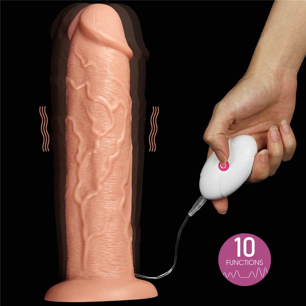 11" Realistic Flesh-Colored Vibrating Dildo