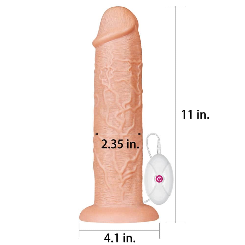 11" Realistic Flesh-Colored Vibrating Dildo