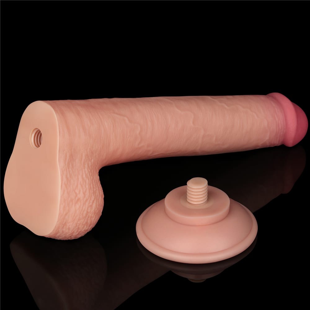 9'' dual-layer dildo with sliding skin Flesh_B15O50_3