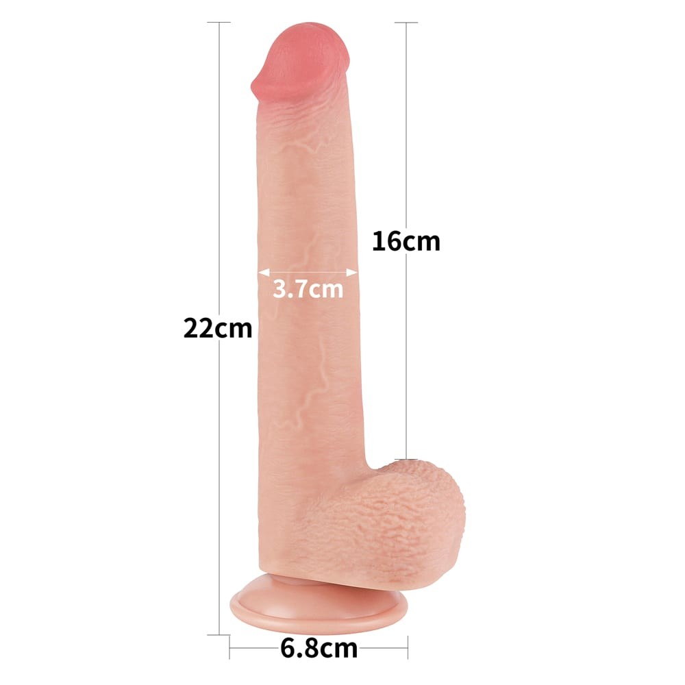 9'' dual-layer dildo with sliding skin Flesh_B15O50_3