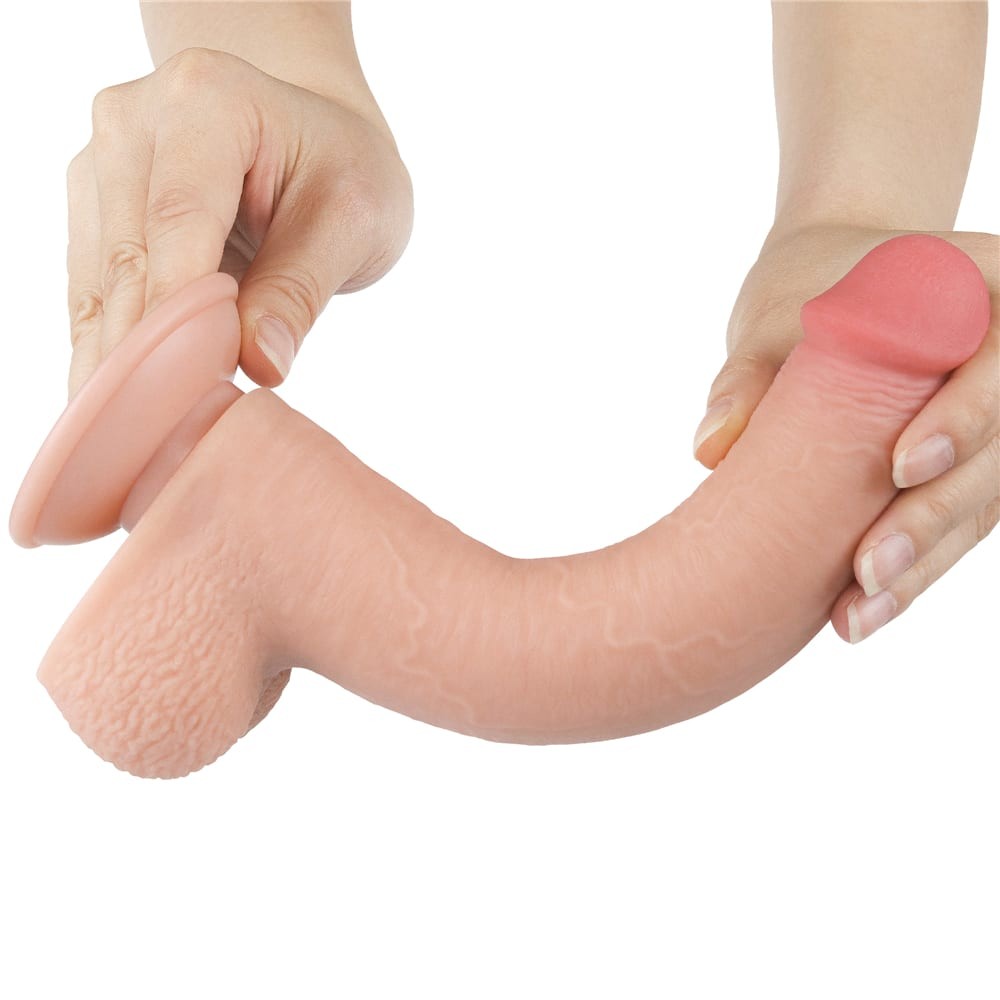 9'' dual-layer dildo with sliding skin Flesh_B15O50_3