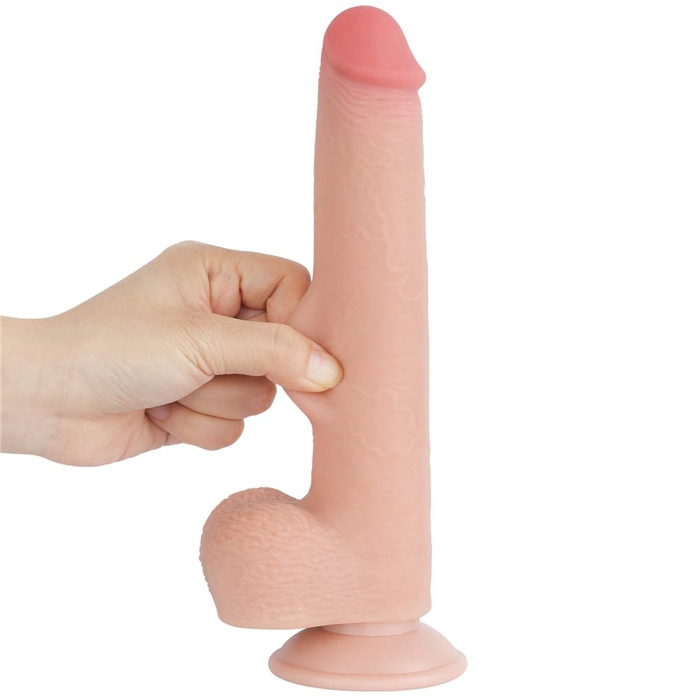 9'' dual-layer dildo with sliding skin Flesh_B15O50_3