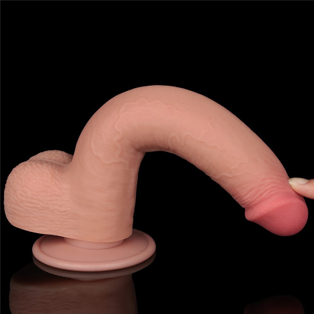 9'' dual-layer dildo with sliding skin Flesh_B15O50_3