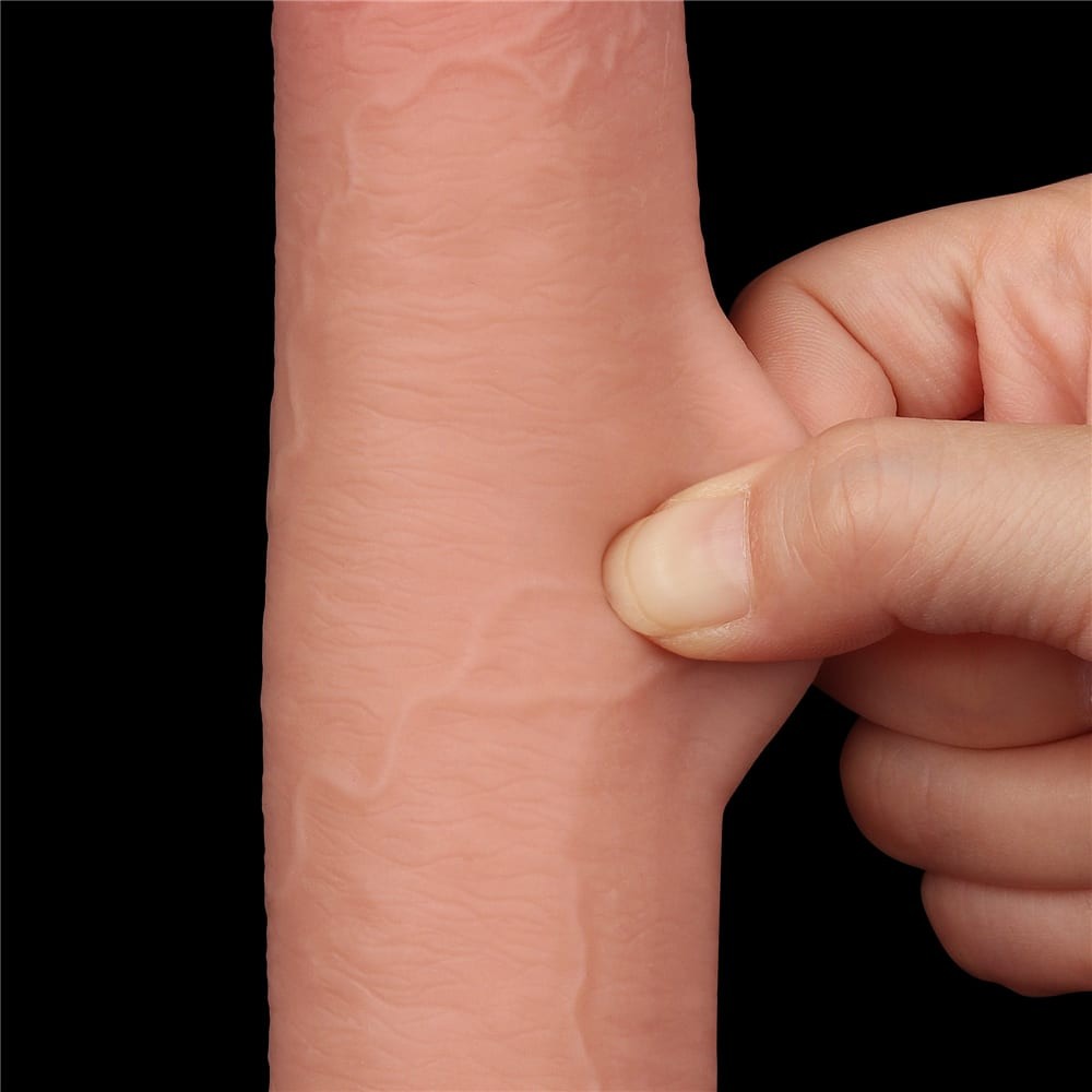 9'' dual-layer dildo with sliding skin Flesh_B15O50_3