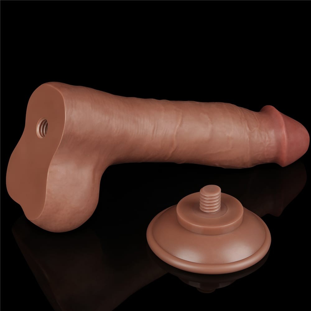 8'' double-layer sliding dildo brown I_B15O50_3