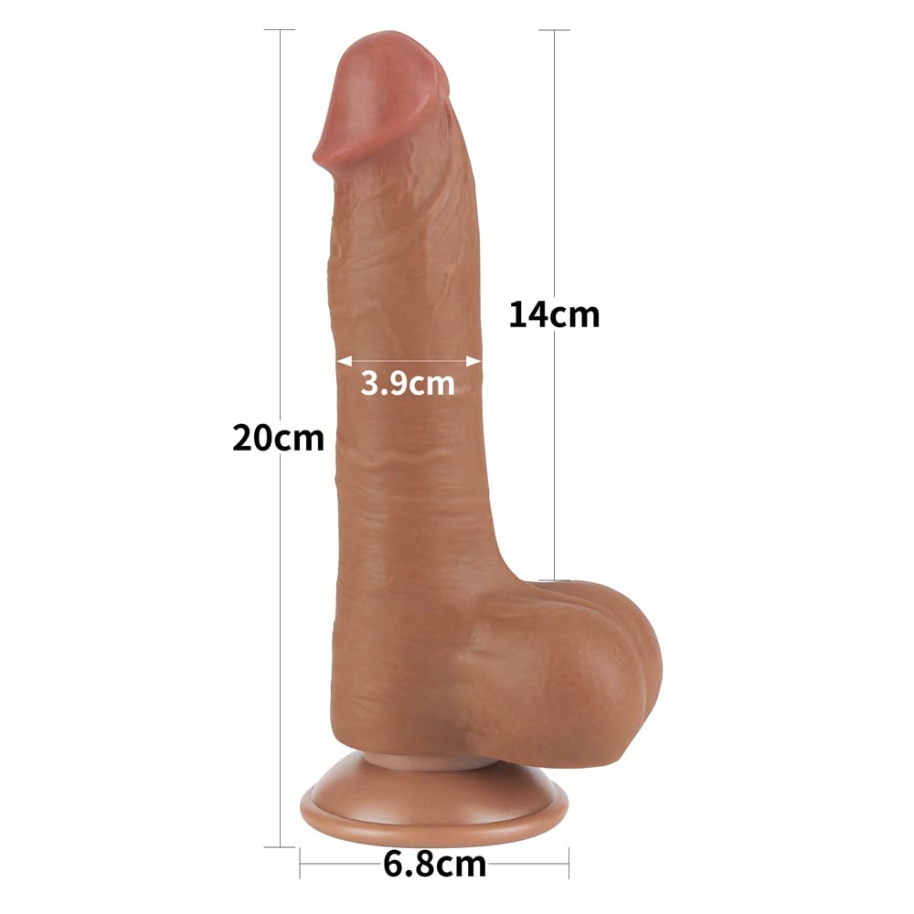 8'' double-layer sliding dildo brown I_B15O50_3