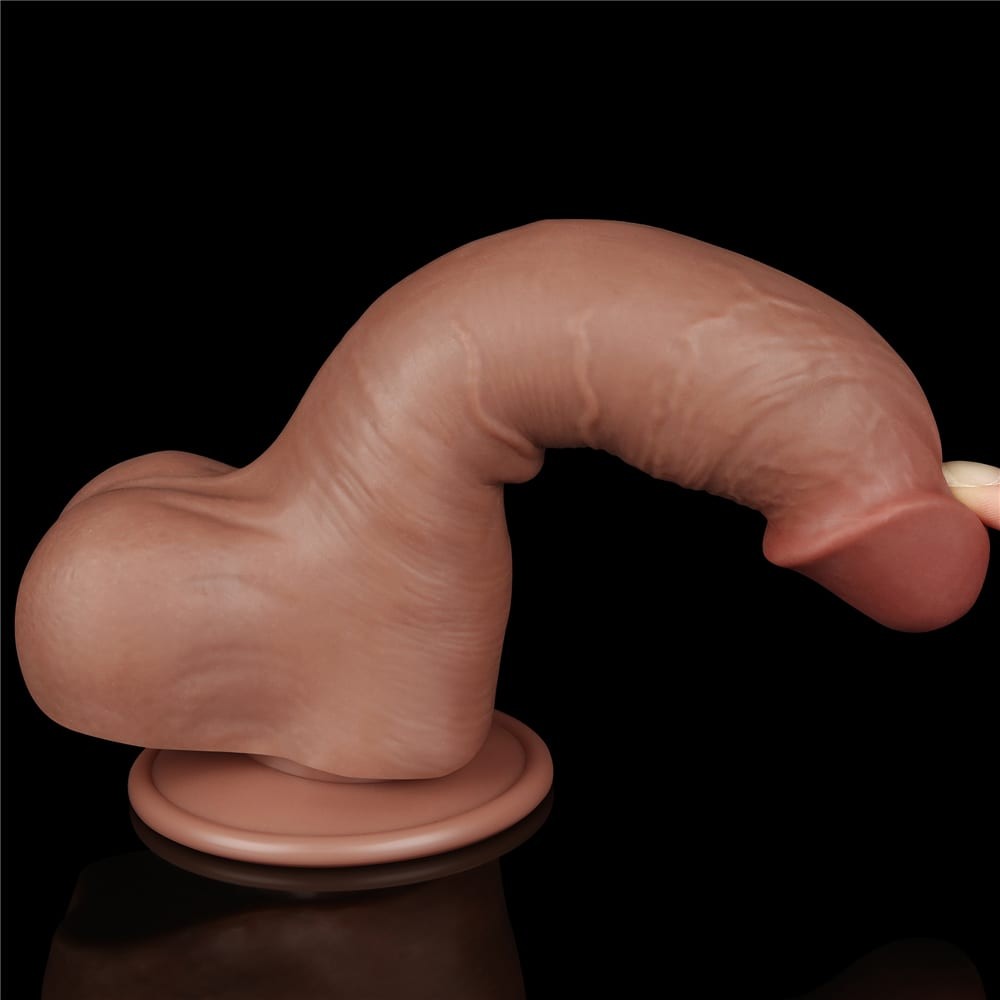 8'' double-layer sliding dildo brown I_B15O50_3