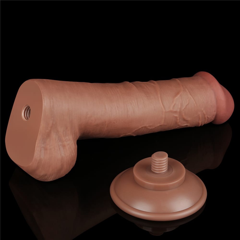 8'' double-layer brown sliding dildo III_B15O50_3
