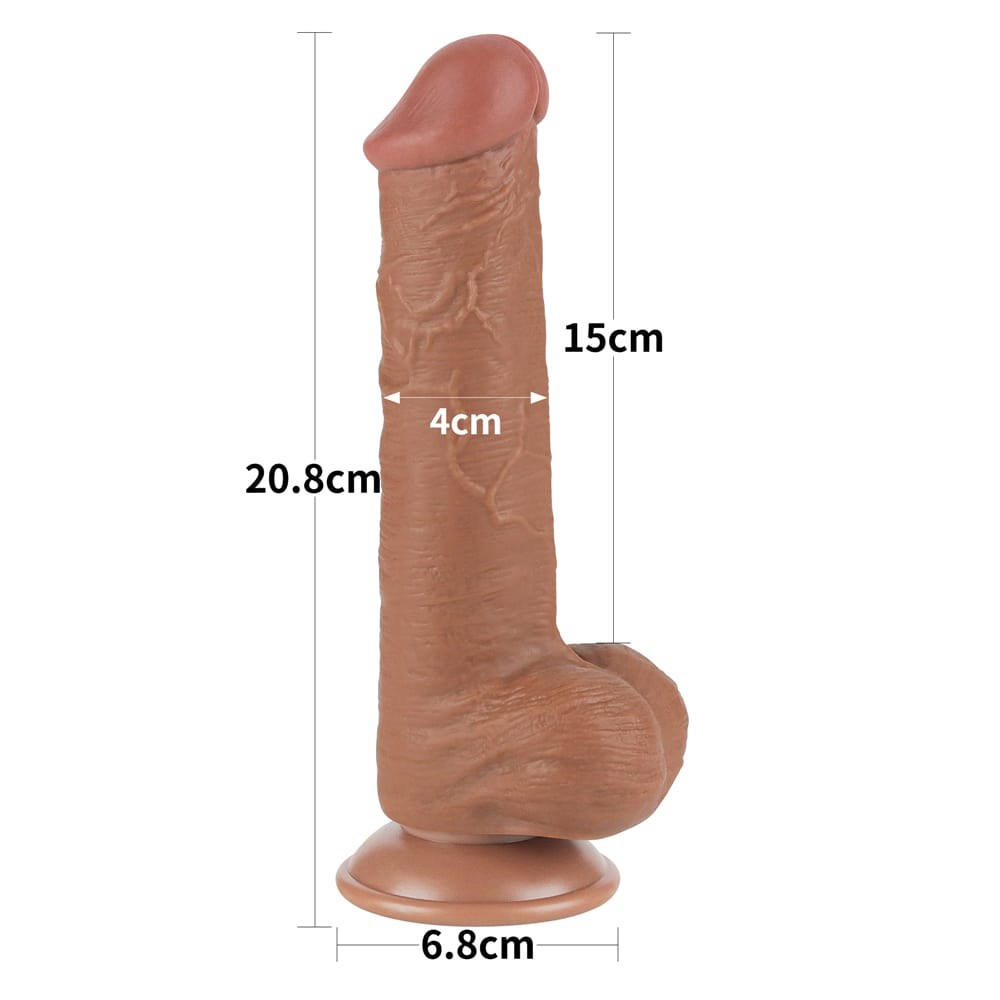 8'' double-layer brown sliding dildo III_B15O50_3