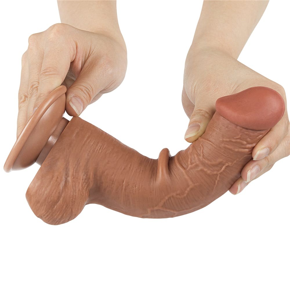 8'' double-layer brown sliding dildo III_B15O50_3