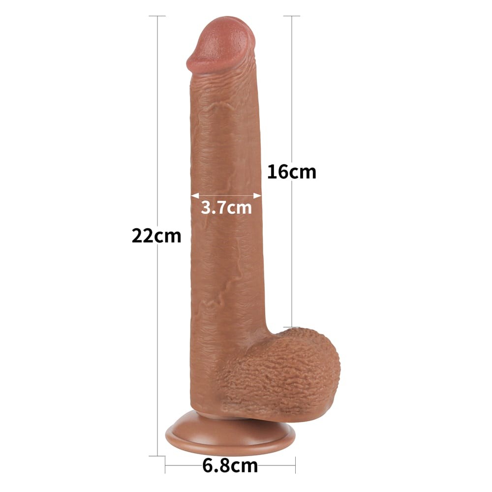 9'' Dual Layer Sheath Dildo Brown_B15O50_3