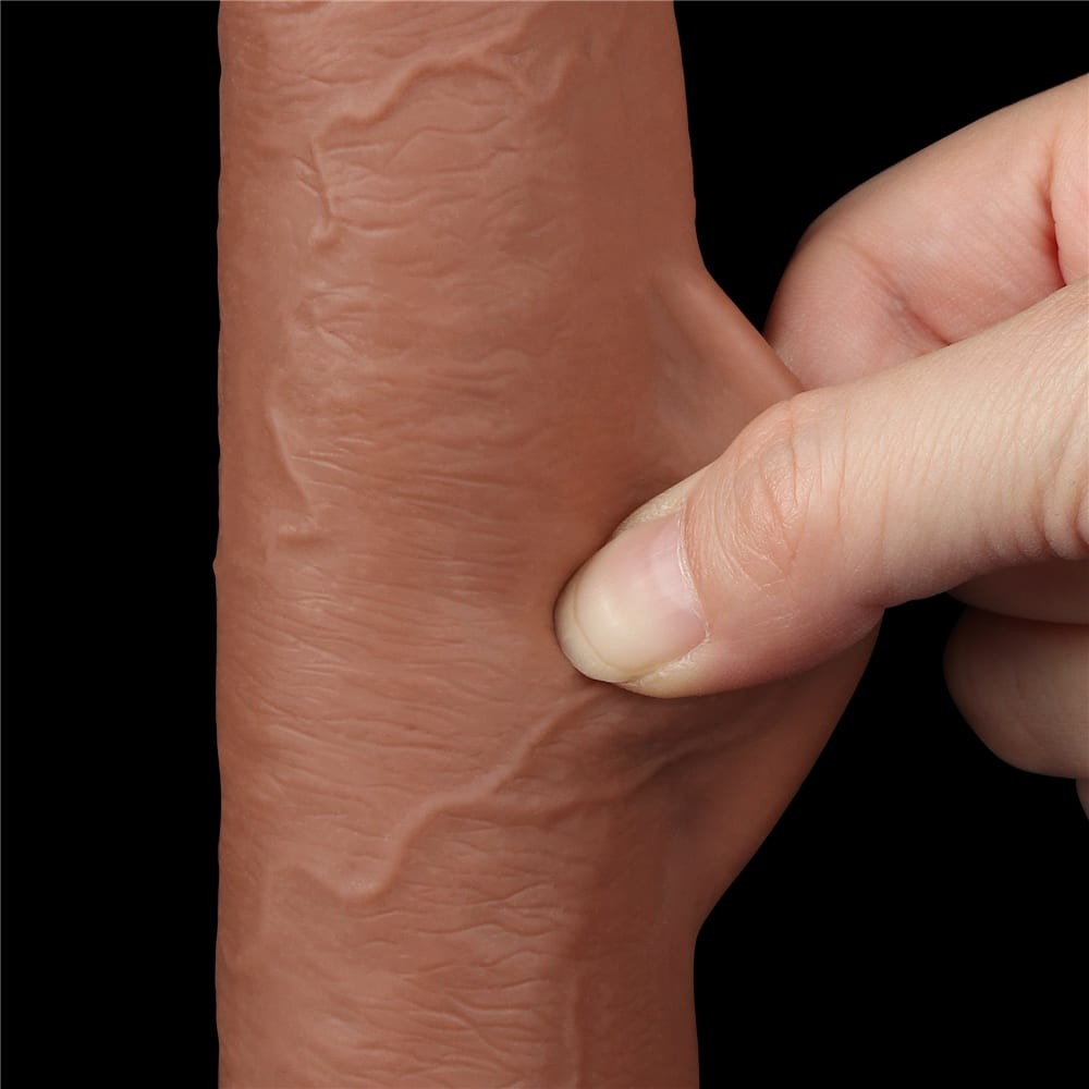 9'' Dual Layer Sheath Dildo Brown_B15O50_3