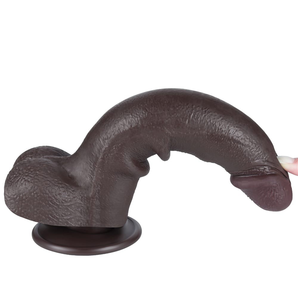 8.5" Sliding Dual-Layer Dildo, Black I_B15O50_3