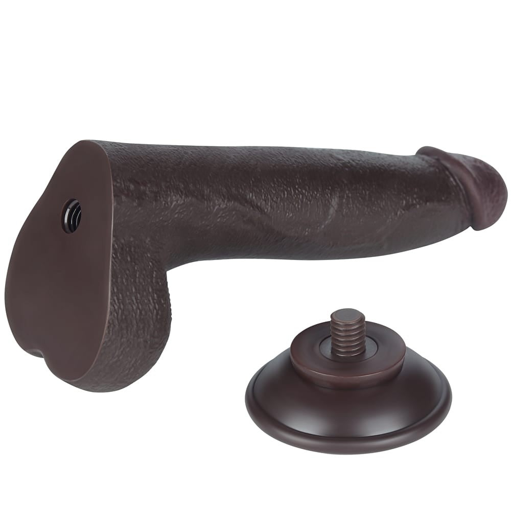 8.5" Sliding Dual-Layer Dildo, Black I_B15O50_3