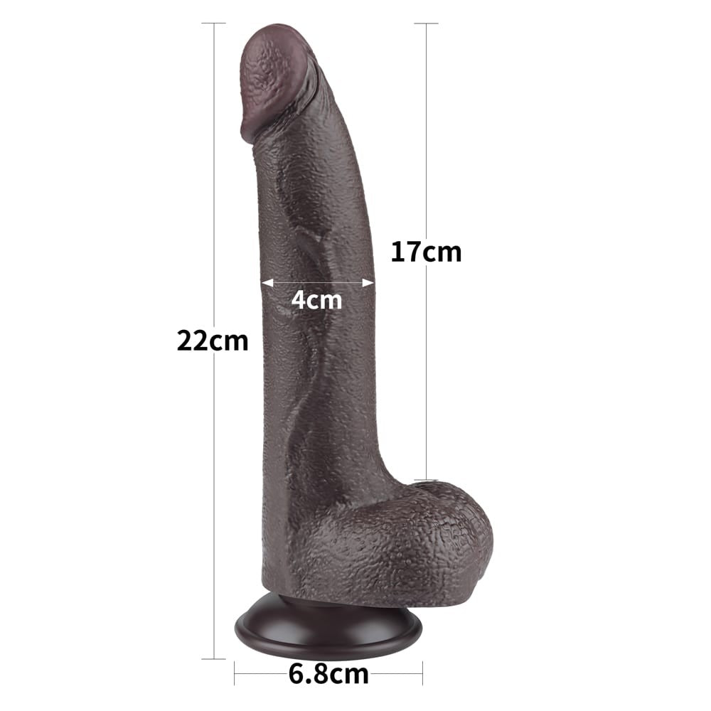 8.5" Sliding Dual-Layer Dildo, Black I_B15O50_3