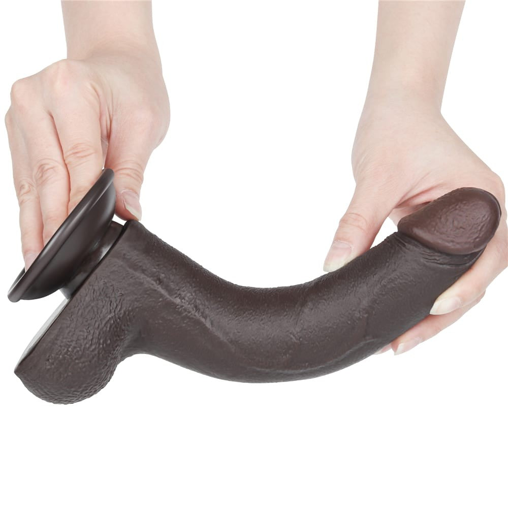 8.5" Sliding Dual-Layer Dildo, Black I_B15O50_3