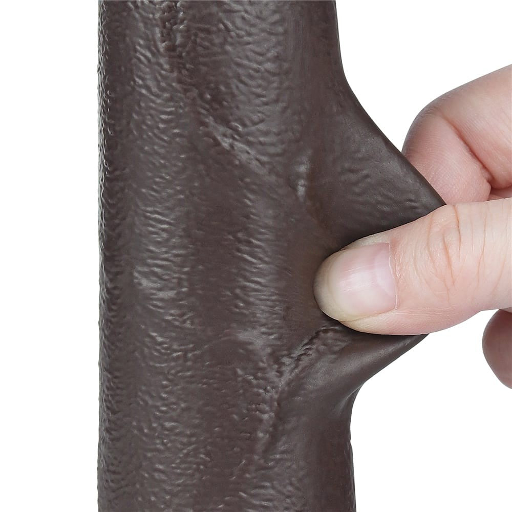 8.5" Sliding Dual-Layer Dildo, Black I_B15O50_3