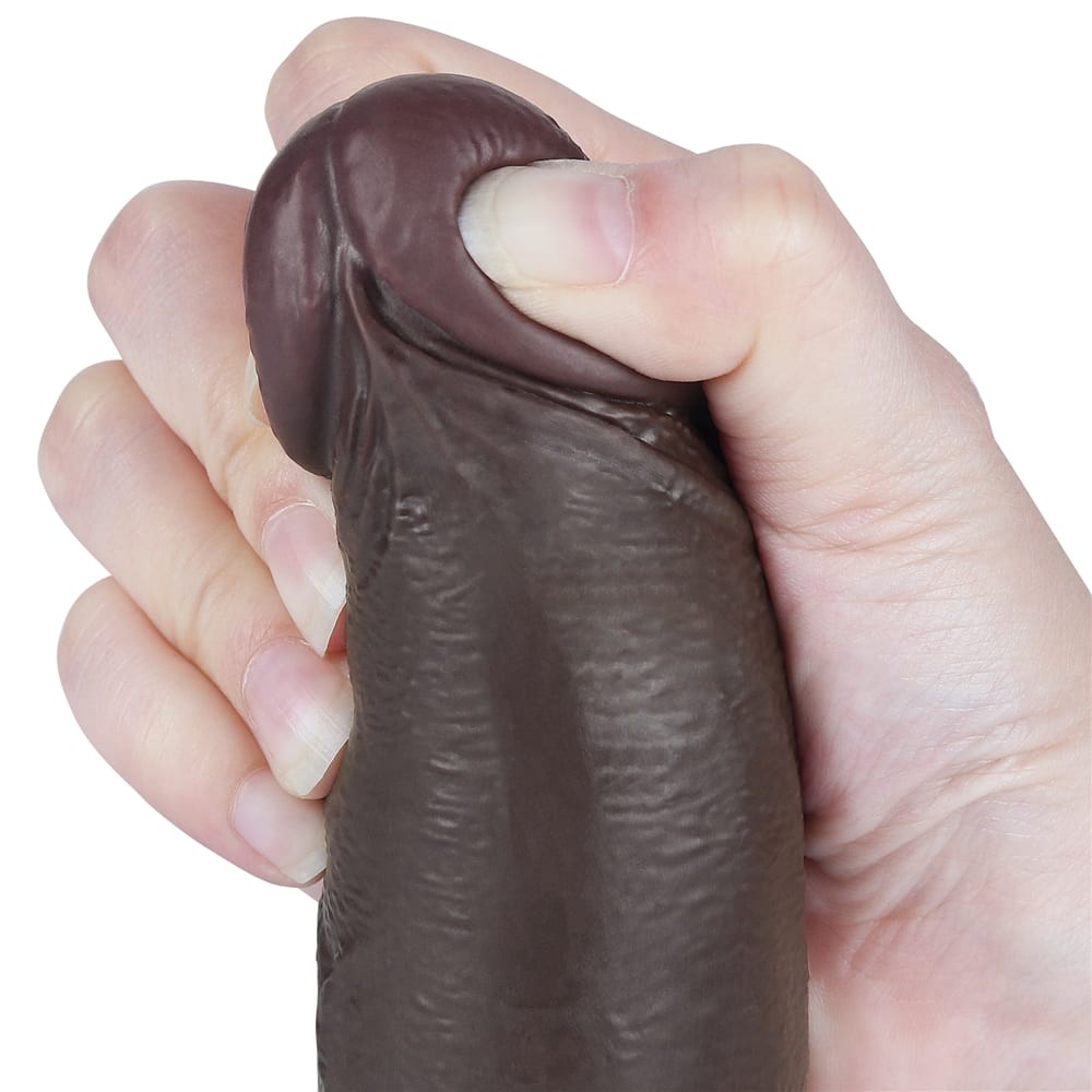 8.5" Sliding Dual-Layer Dildo, Black I_B15O50_3
