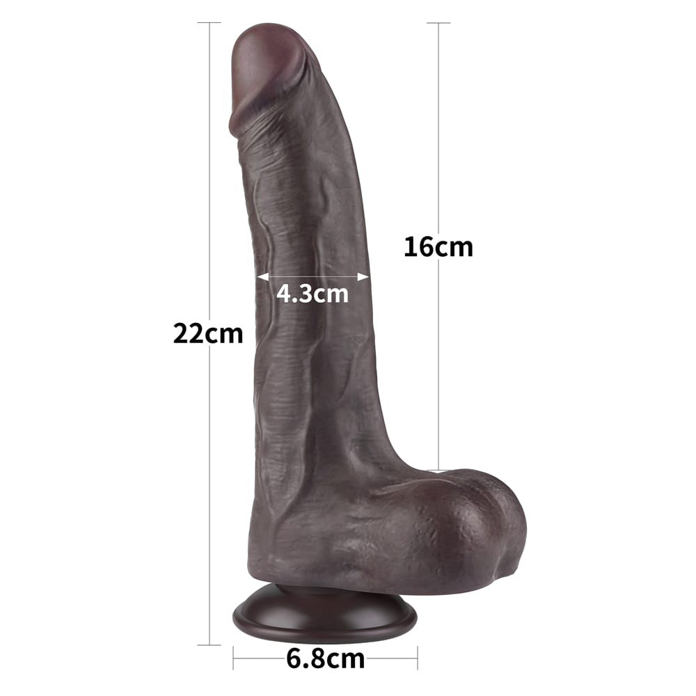 8.5'' Double Layer Slippery Dildo, Black II_B15O50_3