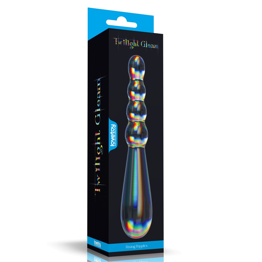 Twilight Gleam Glass Dildo - Rising Ripples