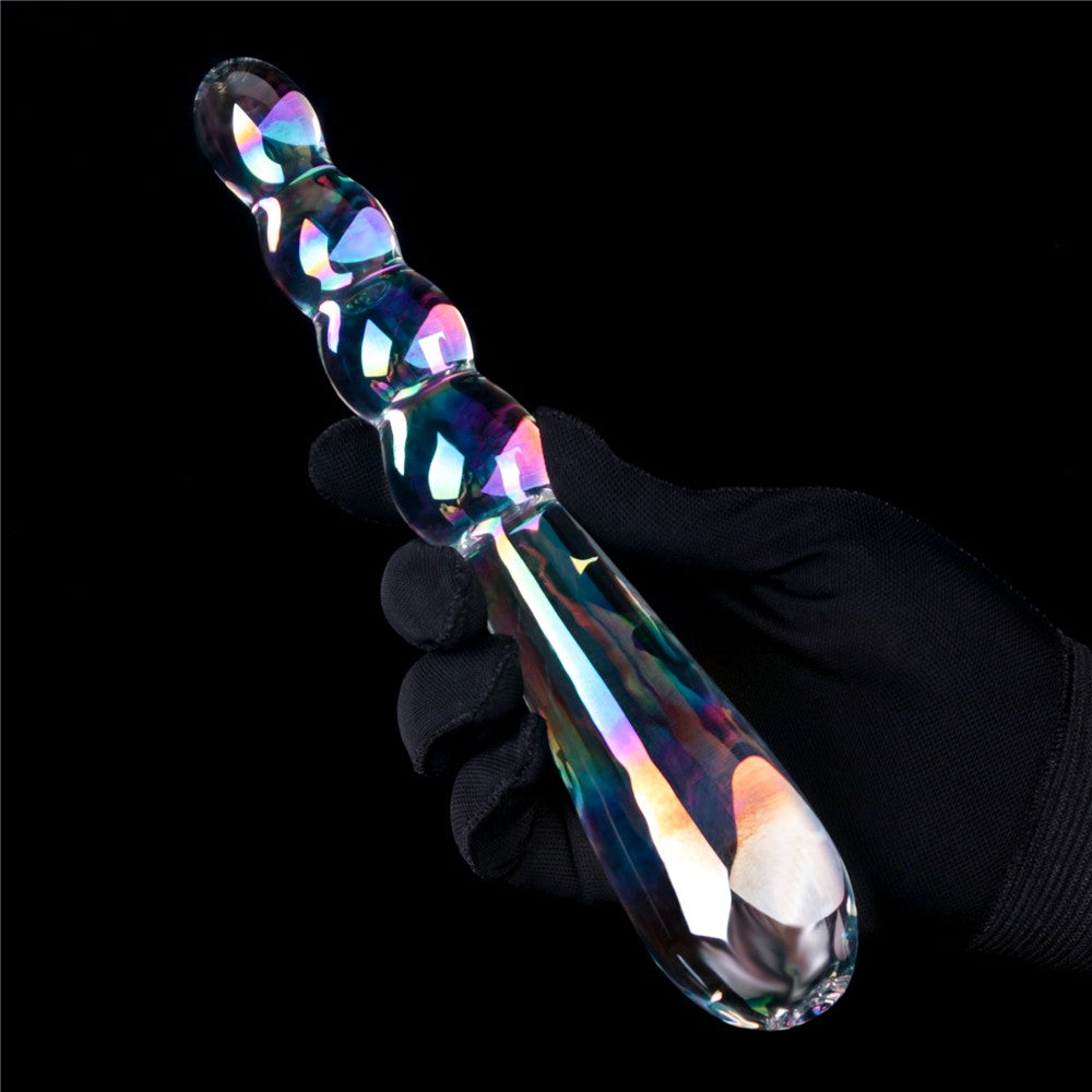 Twilight Gleam Glass Dildo - Rising Ripples