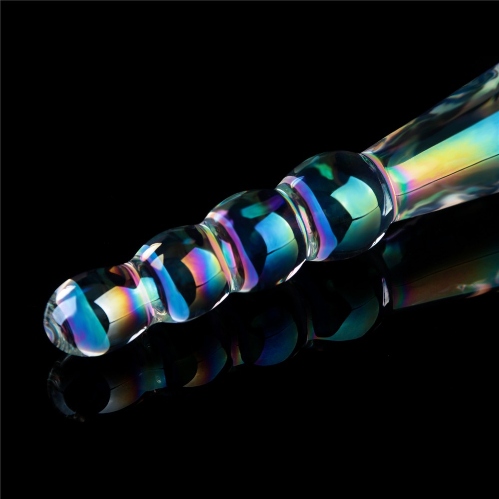 Twilight Gleam Glass Dildo - Rising Ripples