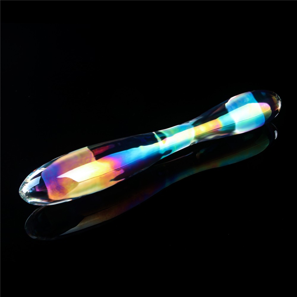 Twilight Gleam Glass Dildo - Double delight