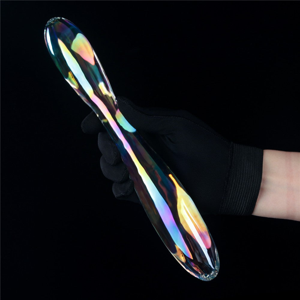 Twilight Gleam Glass Dildo - Double delight