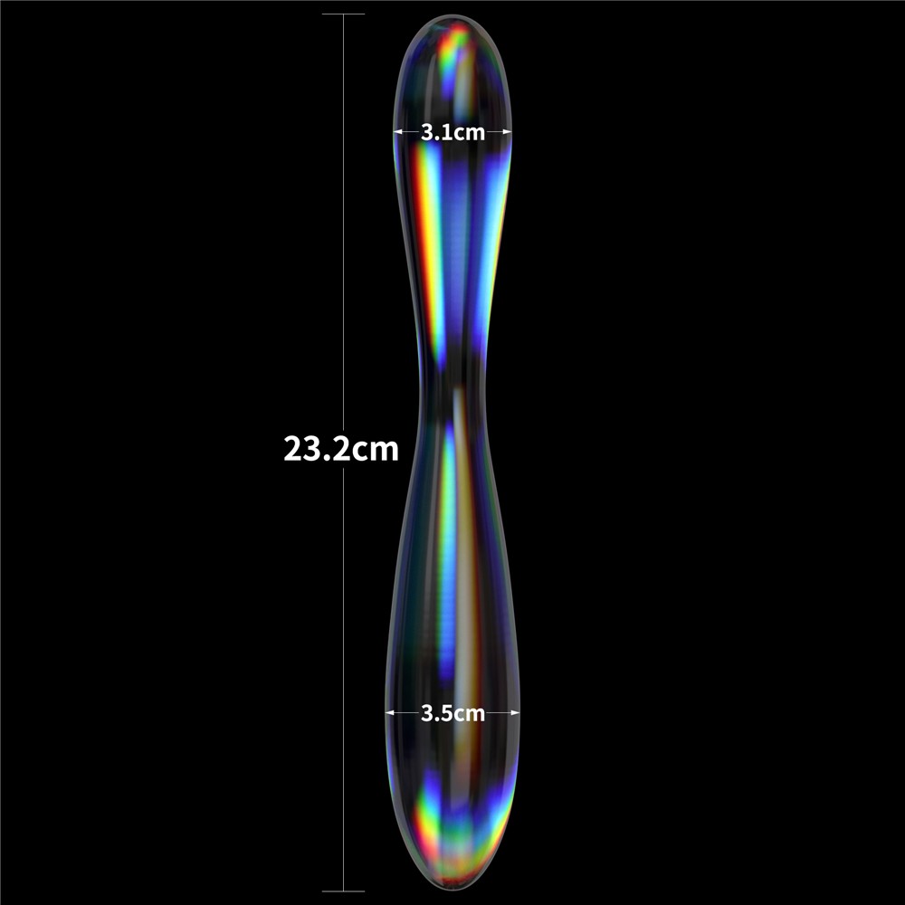Twilight Gleam Glass Dildo - Double delight